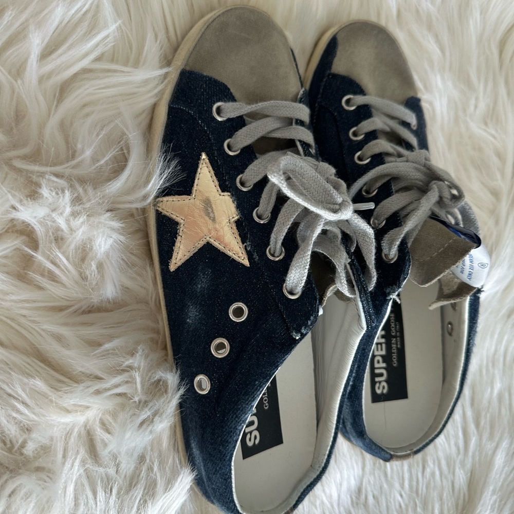 Golden Goose Sneakers in denim and Gray with Star - Picture 2 of 5